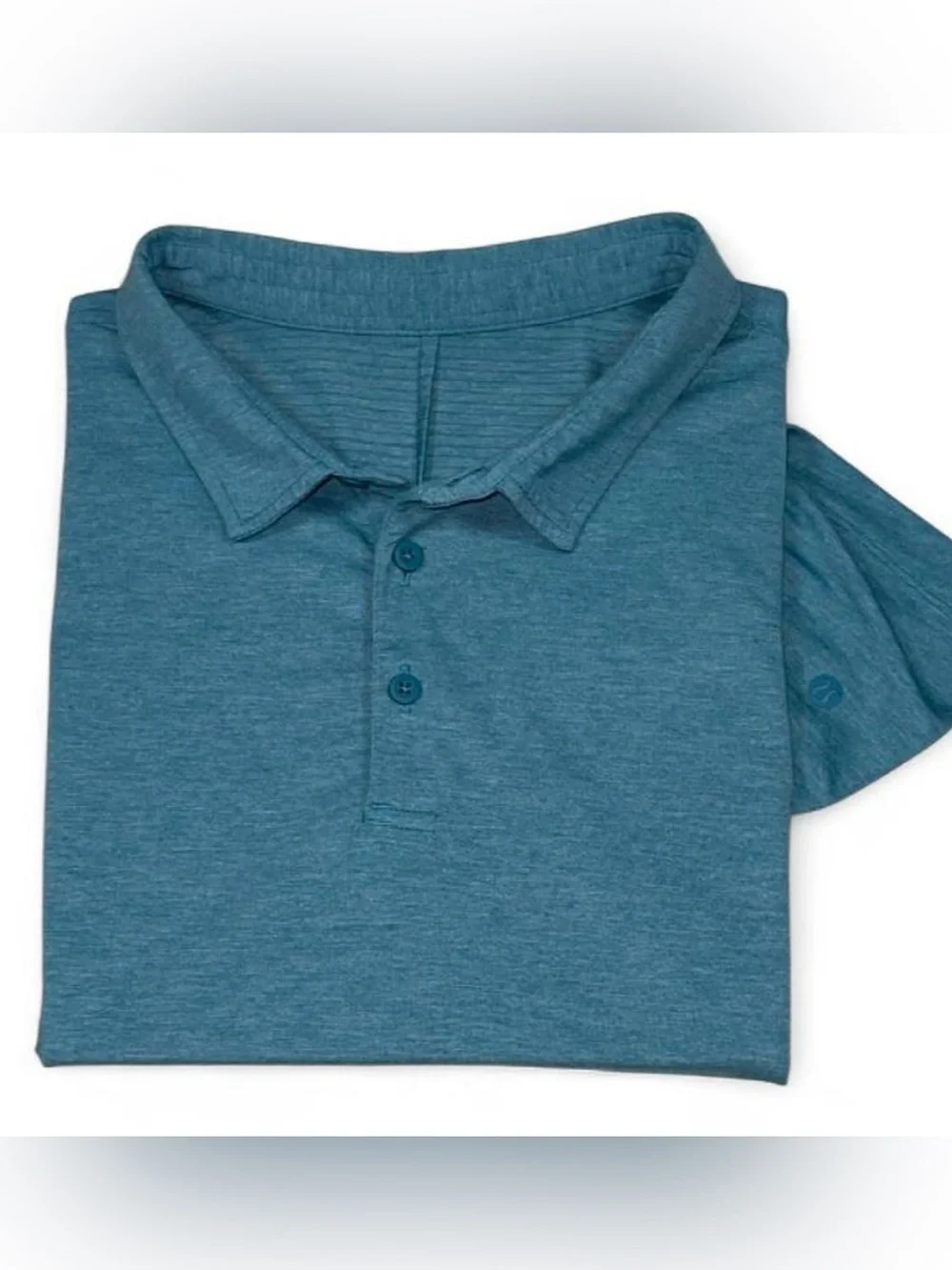 Lululemon Aqua Blue Heather Polo Shirt Men’s Size XLarge Golf Summer Outdoors